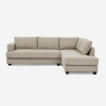 Sofá de 3 plazas esquinero de diseño con chaise longue de tela beige Avior Oferta