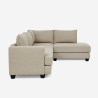 Sofá de 3 plazas esquinero de diseño con chaise longue de tela beige Avior Rebajas