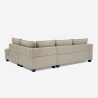 Sofá de 3 plazas esquinero de diseño con chaise longue de tela beige Avior Descueto