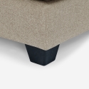 Sofá de 3 plazas esquinero de diseño con chaise longue de tela beige Avior Stock