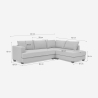 Sofá de 3 plazas esquinero de diseño con chaise longue de tela beige Avior Elección