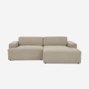 Sofá de diseño moderno de 3 plazas con chaise longue a la derecha de tela Toliman Venta