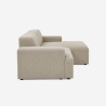 Sofá de diseño moderno de 3 plazas con chaise longue a la derecha de tela Toliman Rebajas