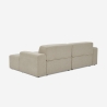 Sofá de diseño moderno de 3 plazas con chaise longue a la derecha de tela Toliman Descueto