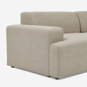 Sofá de diseño moderno de 3 plazas con chaise longue a la derecha de tela Toliman Stock