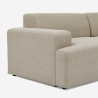 Sofá de diseño moderno de 3 plazas con chaise longue a la derecha de tela Toliman Stock