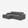 Sofá de diseño de 3 plazas con chaise longue a la izquierda de tela Seginus Oferta