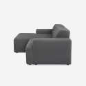 Sofá de diseño de 3 plazas con chaise longue a la izquierda de tela Seginus Rebajas
