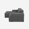 Sofá de diseño de 3 plazas con chaise longue a la izquierda de tela Seginus Rebajas