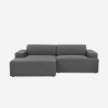 Sofá de diseño de 3 plazas con chaise longue a la izquierda de tela Seginus Venta