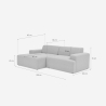 Sofá de diseño de 3 plazas con chaise longue a la izquierda de tela Seginus 