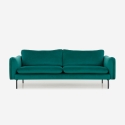Sofá de 3 plazas moderno y elegante de terciopelo verde oscuro Tashi Rebajas