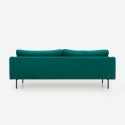 Sofá de 3 plazas moderno y elegante de terciopelo verde oscuro Tashi Stock