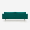 Sofá de 3 plazas moderno y elegante de terciopelo verde oscuro Tashi Stock