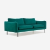 Sofá de 3 plazas moderno y elegante de terciopelo verde oscuro Tashi Oferta