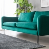 Sofá de 3 plazas moderno y elegante de terciopelo verde oscuro Tashi Modelo