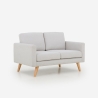 Sofá de diseño moderno escandinavo de 2 plazas de tela Marek Oferta