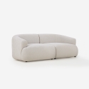 Sofá modular curvo de 2 plazas de tela beige Yuna-2 Oferta
