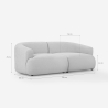 Sofá modular curvo de 2 plazas de tela beige Yuna-2 Precio
