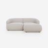 Sofá de diseño moderno modular de 2 plazas de tela con puf Yuna-2P Venta