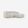 Sofá de diseño moderno modular de 2 plazas de tela con puf Yuna-2P Oferta