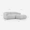 Sofá de diseño moderno modular de 2 plazas de tela con puf Yuna-2P 