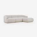 Sofá modular de 3 plazas curvo con puf de tela Yuna-3P Venta