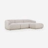 Sofá modular de 3 plazas curvo con puf de tela Yuna-3P Venta