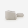 Sofá modular de 3 plazas curvo con puf de tela Yuna-3P Oferta