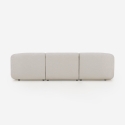 Sofá modular de 3 plazas curvo con puf de tela Yuna-3P Descueto