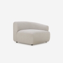 Sofá modular de 3 plazas curvo con puf de tela Yuna-3P Compra