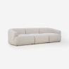 Sofa modular curvo de 3 plazas por módulos de tela beige Yuna-3 Venta