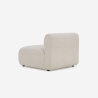 Sofa modular curvo de 3 plazas por módulos de tela beige Yuna-3 Descueto
