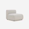 Sofa modular curvo de 3 plazas por módulos de tela beige Yuna-3 Stock