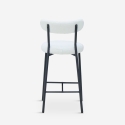 Taburete alto moderno para cocina con respaldo de tela bouclé blanco Opos Catálogo
