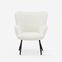 Sillón para salón moderno de tela bouclé color blanco Womb Oferta