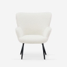 Sillón para salón moderno de tela bouclé color blanco Womb Oferta