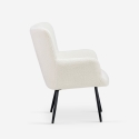 Sillón para salón moderno de tela bouclé color blanco Womb Rebajas