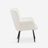 Sillón para salón moderno de tela bouclé color blanco Womb Rebajas