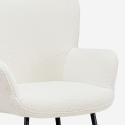 Sillón para salón moderno de tela bouclé color blanco Womb Stock