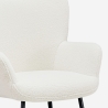 Sillón para salón moderno de tela bouclé color blanco Womb Stock