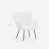 Sillón para salón moderno de tela bouclé color blanco Womb Elección