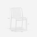 Silla de jardín exterior moderna de polipropileno blanco y negro Sawas 