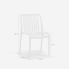 Silla de jardín exterior moderna de polipropileno blanco y negro Sawas 