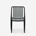 Silla de jardín exterior moderna de polipropileno blanco y negro Sawas Oferta