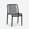Silla de jardín exterior moderna de polipropileno blanco y negro Sawas Rebajas