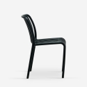 Silla de jardín exterior moderna de polipropileno blanco y negro Sawas Descueto