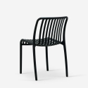Silla de jardín exterior moderna de polipropileno blanco y negro Sawas Stock