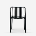 Silla de jardín exterior moderna de polipropileno blanco y negro Sawas Catálogo