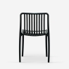 Silla de jardín exterior moderna de polipropileno blanco y negro Sawas Catálogo